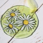 Close up of handpainted detail