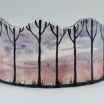 Pink sunset glass panel