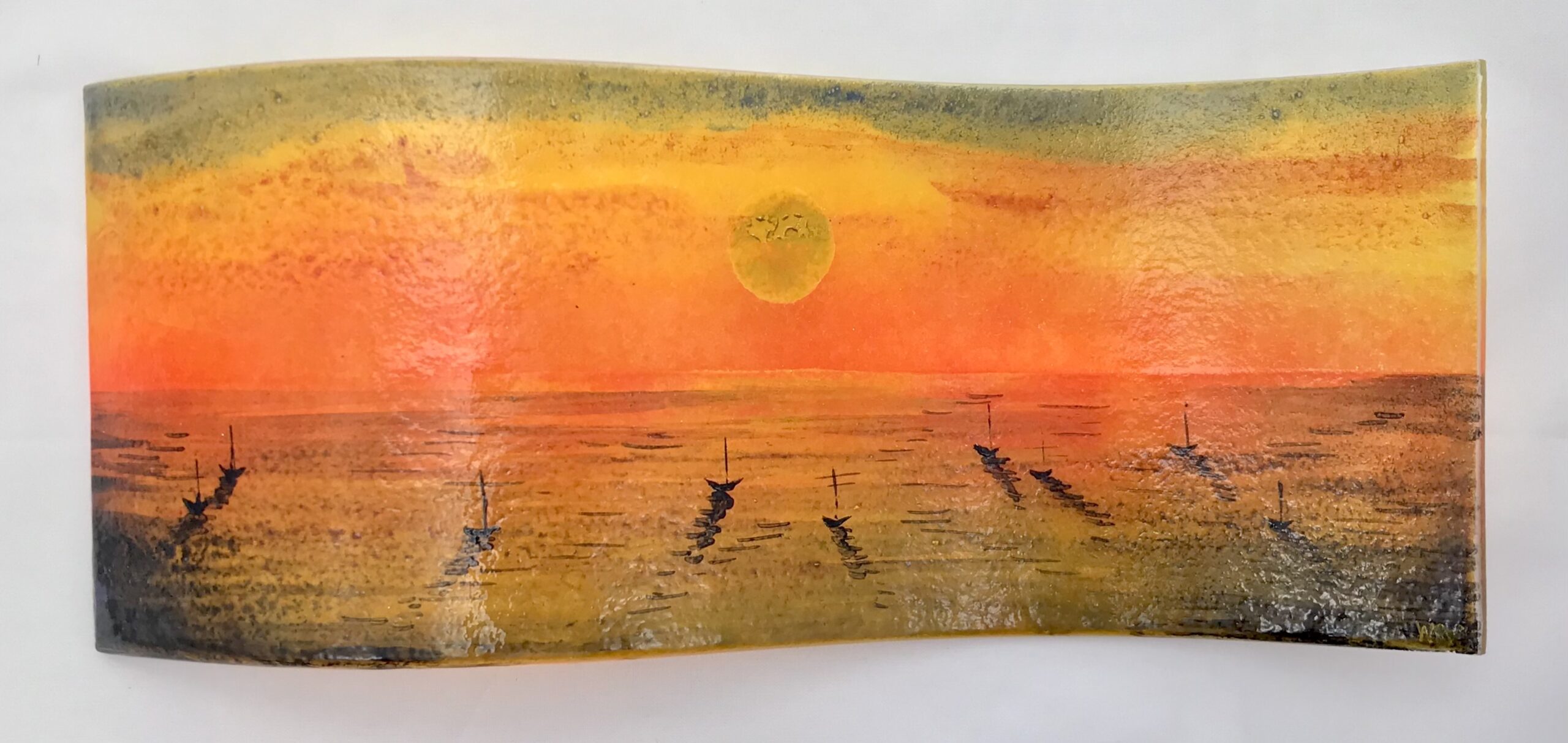 Peaceful Sunset over the sea long panel